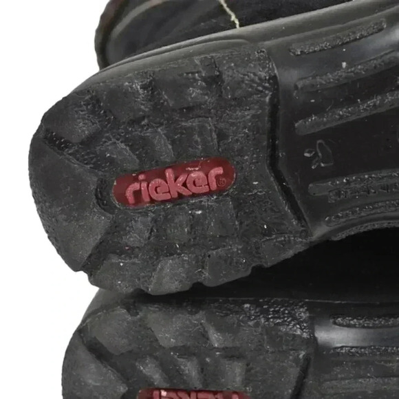 Rieker Suede Winter  Ankle Boots Lined Genuine Leather Black Size 38 - Picture 10 of 12